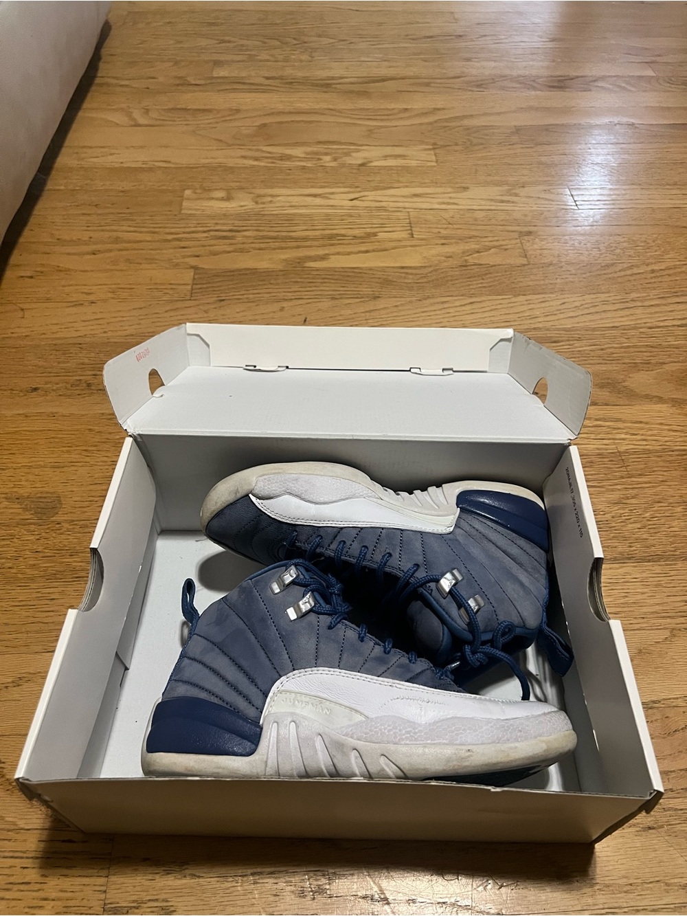 Jordan women Navy Blue and White Sneakers